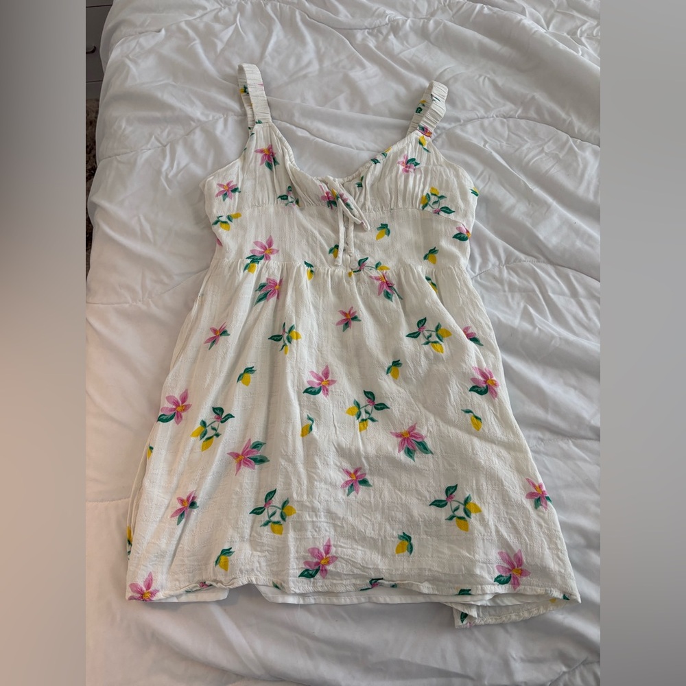 White Flower Mini Dress